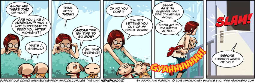Whatever she does, I hope she doesn't put Anpan into water! Episode 1049 - Gremlins