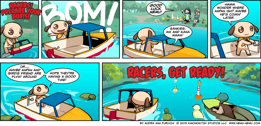 Hmmm... where have I seen Nemu's trick with the boat before? Episode 1031 - Race Day