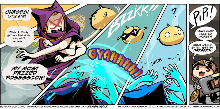 You wouldn't want Enchilada to go into battle without his helmet! Episode 1074 - Shock and Aww