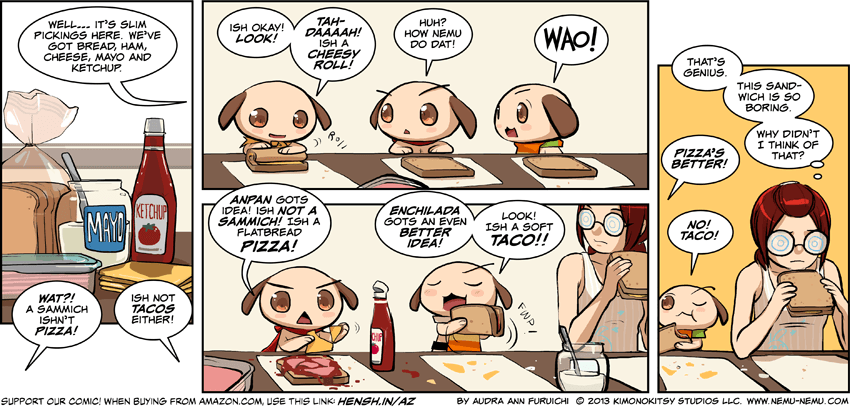Nemu is so creative! He could turn any boring meal into something fun to eat! Episode 1054 - Slim Pickings
